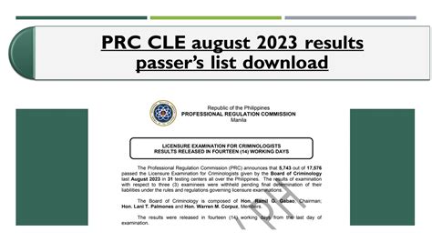 cle result 2023